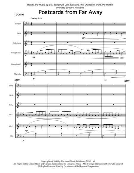 Postcards From Far Away (arr. Nico Mendoza)