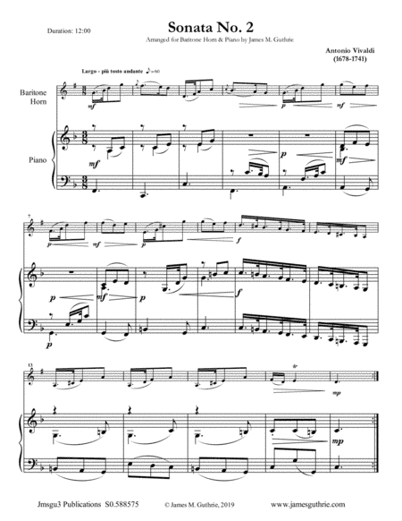 Vivaldi: Sonata No. 2 for Baritone Horn & Piano (arr. James M. Guthrie)