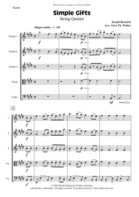 Simple Gifts (arr. Gert Th. Walter)