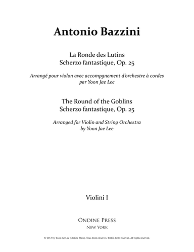 The Round (Dance) of the Goblins for Violin and String Orchestra, Op. 25 - Set of Parts (arr. Yoon Jae Lee)