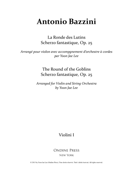 The Round (Dance) of the Goblins for Violin and String Orchestra, Op. 25 - Set of Parts (arr. Yoon Jae Lee)