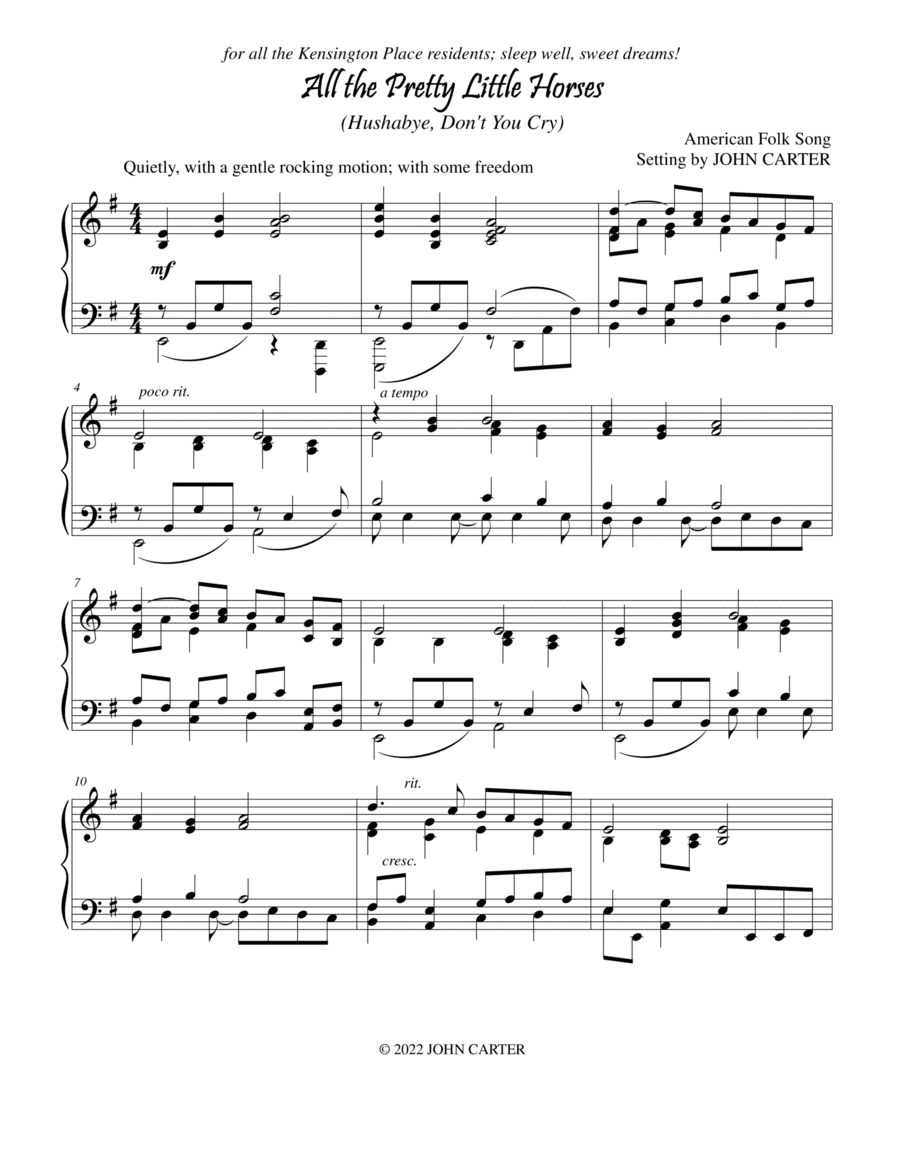 All the Pretty Little Horses (arr. John Carter)