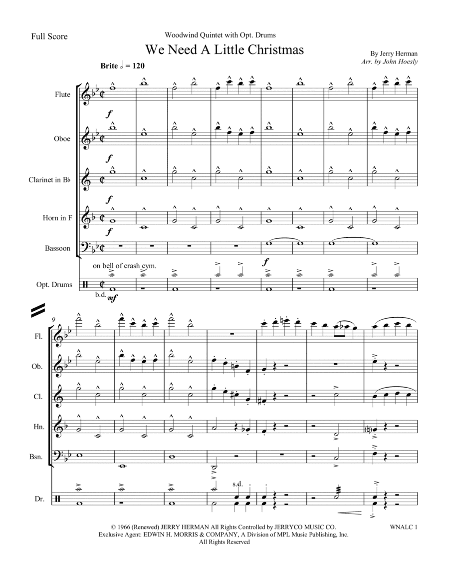 We Need A Little Christmas (arr. John Hoesly)