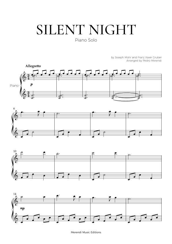 Silent Night (Piano Solo) (arr. Pedro Merendi)