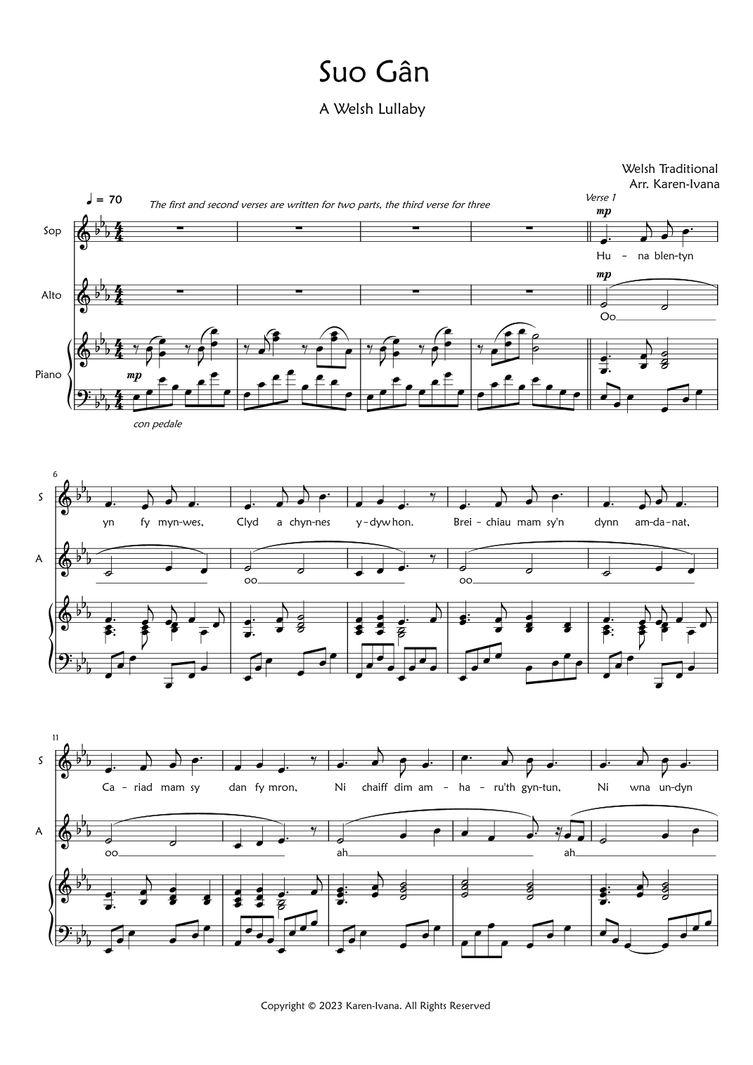 Suo Gan (arr. Karen Ivana)
