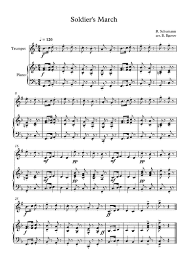 Soldier's March, Robert Schumann, For Trumpet & Piano (arr. Eugene Egorov)