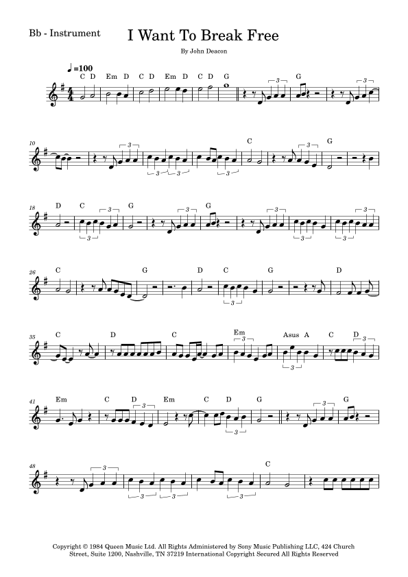 I Want To Break Free (arr. Fabio Eduardo de Oliveira)