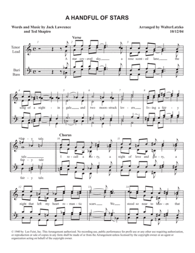 A Handful Of Stars (arr. Walter Latzko)