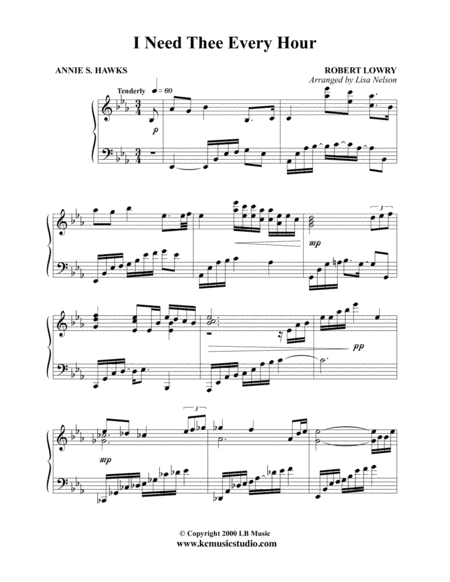 I Need Thee Every Hour - Piano Solo - Advanced (arr. Lisa Nelson)