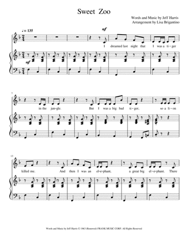 Sweet Zoo (arr. Lisa Brigantino)