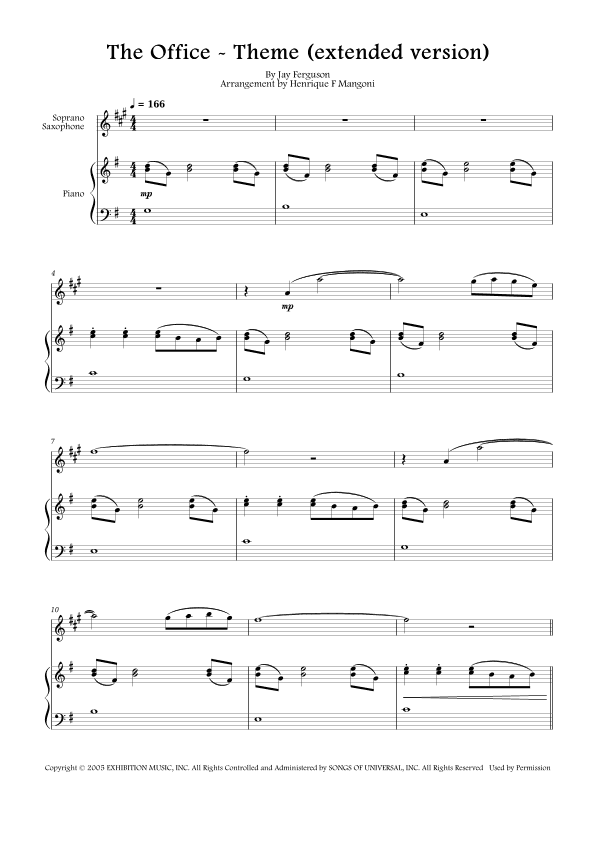 The Office - Theme (arr. Henrique F Mangoni)