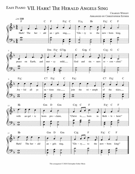 Hark! The Herald Angles Sing for Easy Piano (arr. Christopher Esther)