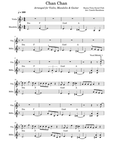 Chan Chan (chan Chan Son) (arr. Camilo Barahona)