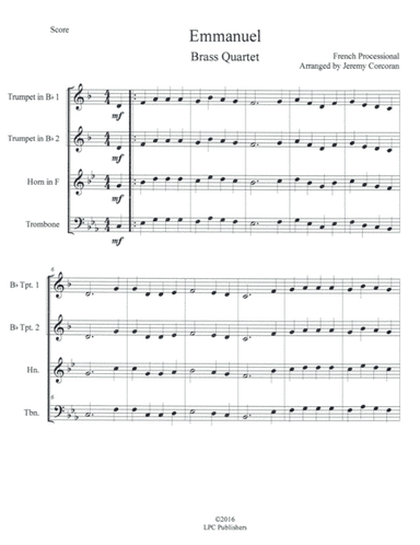 Oh Come, Emmanuel for Brass Quartet (arr. Jeremy Corcoran)