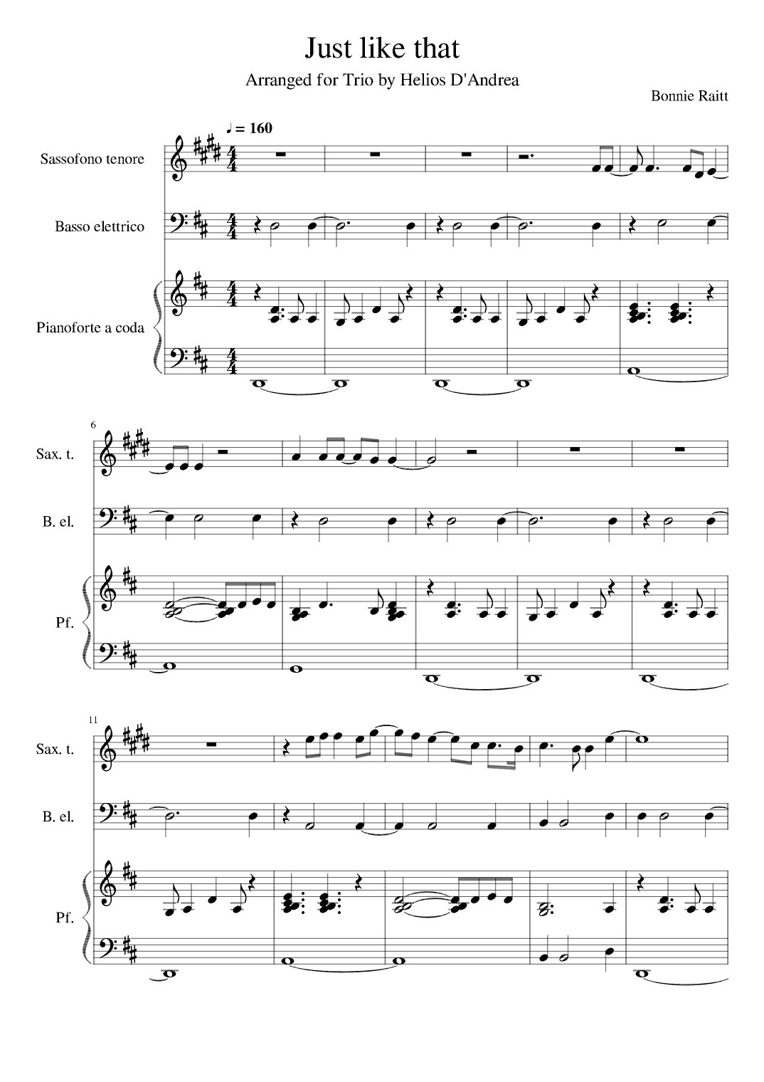 Just Like That (arr. Helios D'Andrea)