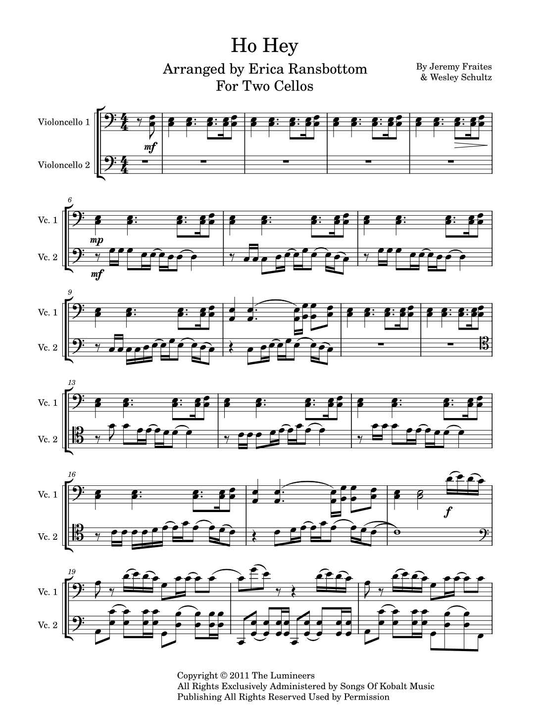 Ho Hey (arr. Erica Ransbottom Holloway)