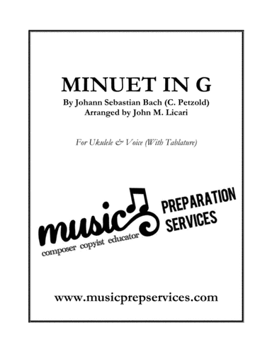 Minuet in G - Johann Sebastian Bach (Two Ukuleles with Tablature) (arr. John M. Licari)