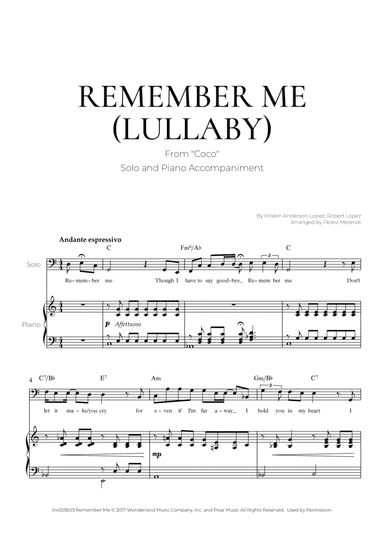 Remember Me (lullaby) (arr. Pedro Merendi)