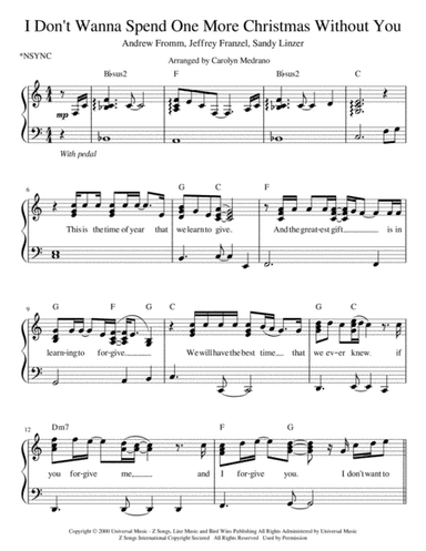 I Don't Wanna Spend One More Christmas Without You (arr. Carolyn Medrano)