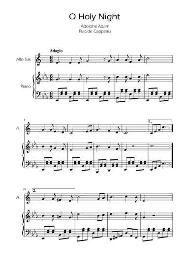 O Holy Night - Alto Sax Solo w/ Piano (arr. Ygor Nunes)