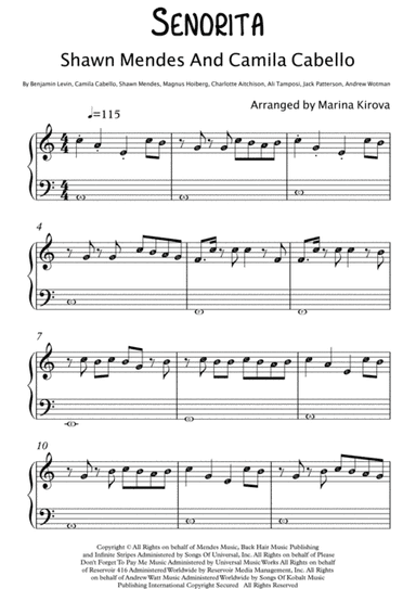 Senorita (arr. Arranged by Marina Kirova)
