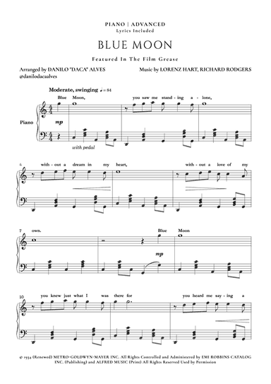 Blue Moon (arr. Danilo "Daca" Alves)