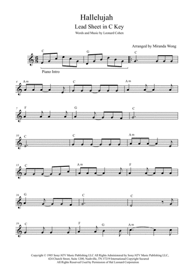 Hallelujah (arr. Miranda Wong)