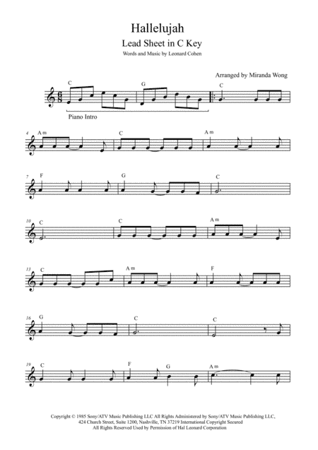 Hallelujah (arr. Miranda Wong)