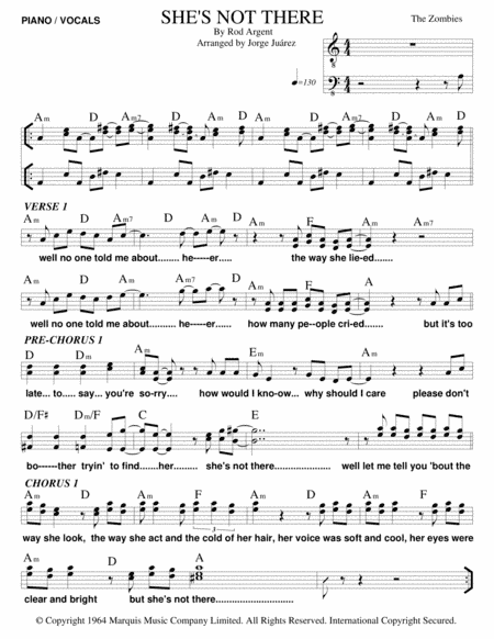 She's Not There (arr. Jorge Juárez)