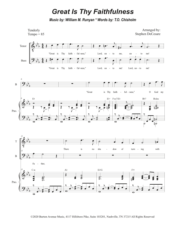 Great Is Thy Faithfulness (arr. Stephen DeCesare)