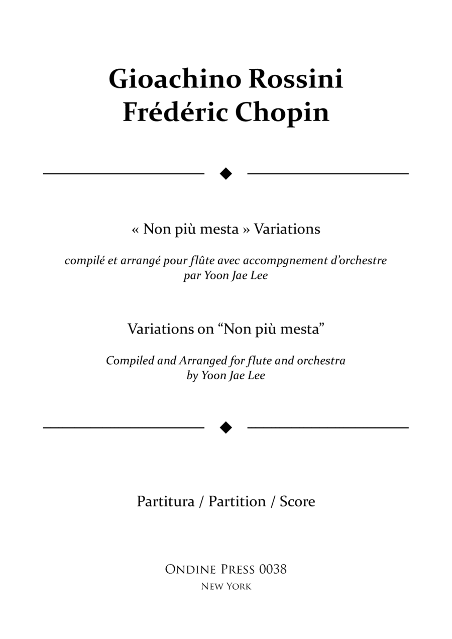 Variations on 'Non piu mesta' for Flute and Orchestra - Score Only (arr. Yoon Jae Lee)