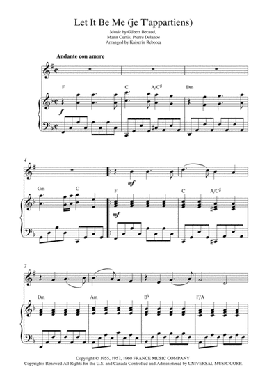 Let It Be Me (je T'appartiens) (arr. Kaiserin Rebecca)