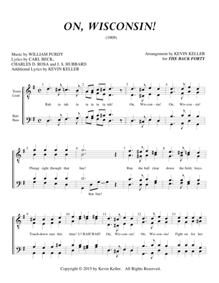 On Wisconsin (arr. Kevin Keller)