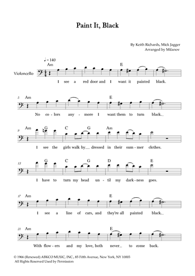 Paint It, Black (arr. Milanov)