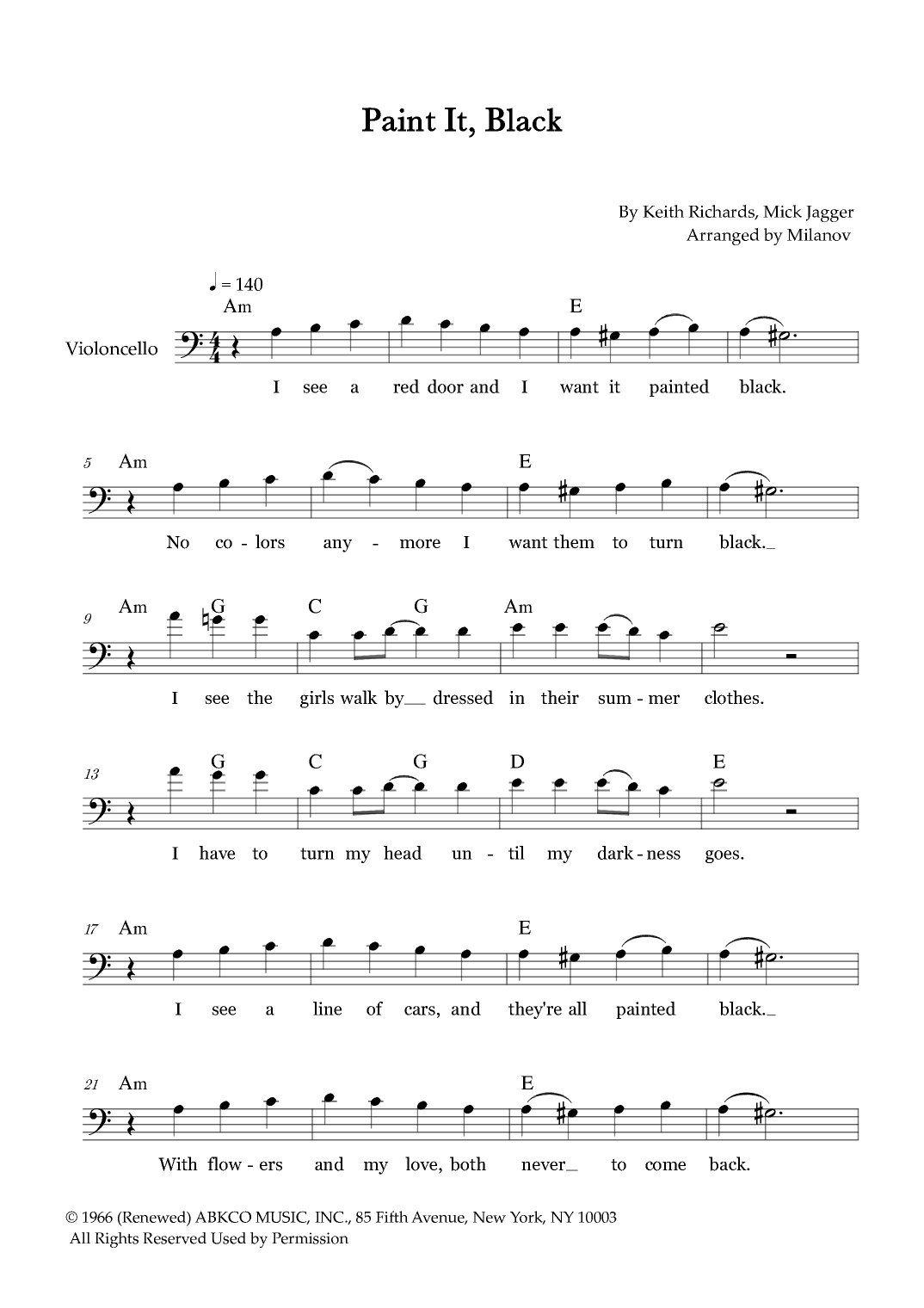 Paint It, Black (arr. Milanov)
