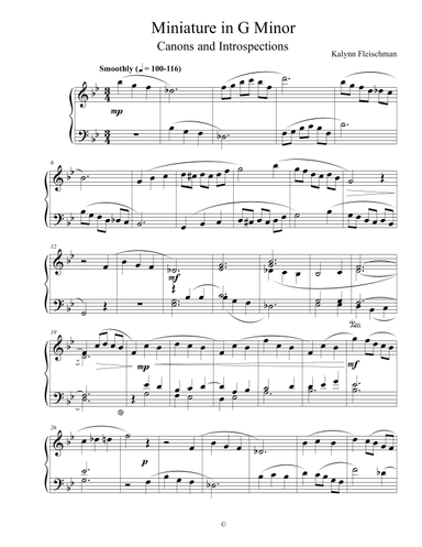 Miniature in G Minor: Canons and Introspections