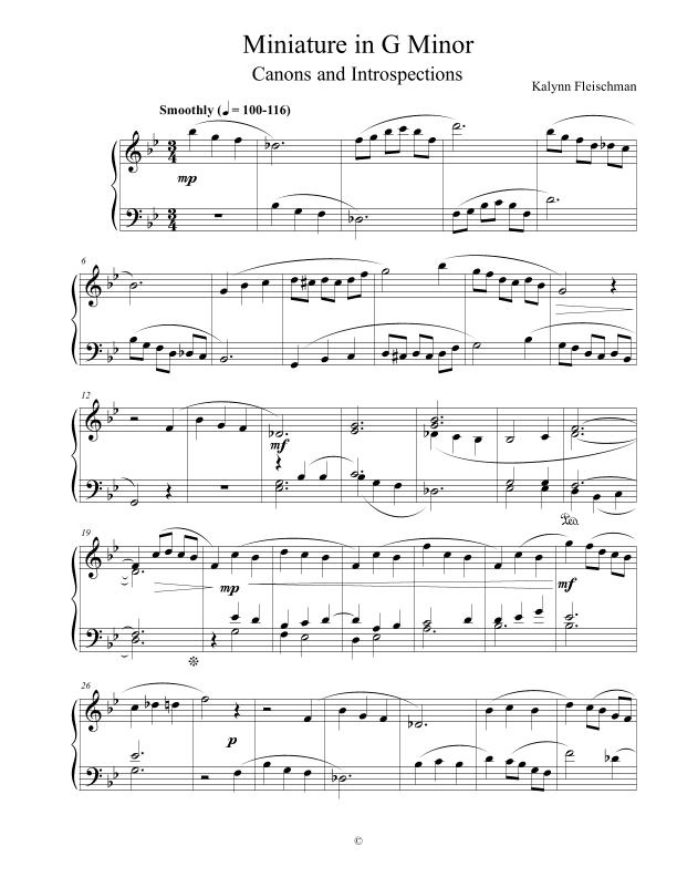 Miniature in G Minor: Canons and Introspections