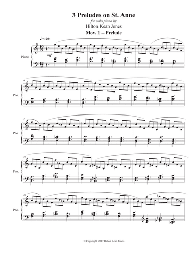 3 Preludes on St Anne - Mov 1 Prelude