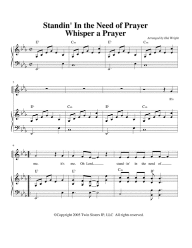 Standin' In The Need Of Prayer, Whisper A Prayer (arr. Hal Wright)