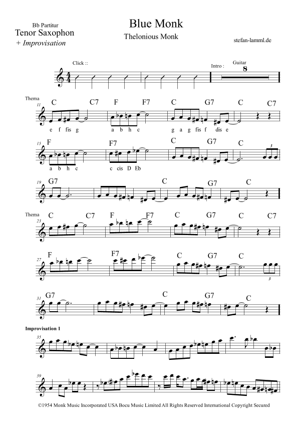 Blue Monk (arr. stefan-lamml.de)