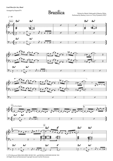 Brazilica - Score Only (arr. Popnroll 1976)