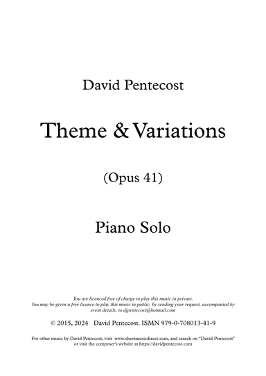 Theme & Variations, Opus 41