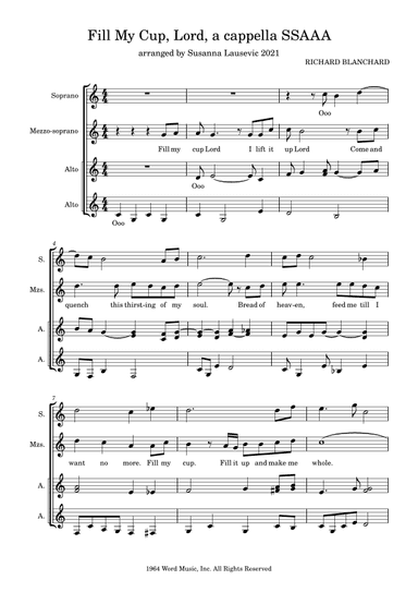 Fill My Cup, Lord (arr. Susanna Lausevic)