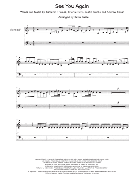 See You Again from FURIOUS 7 (arr. Kevin Busse)