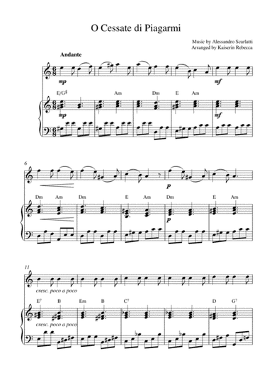 O Cessate di Piagarmi (arr. Kaiserin Rebecca)