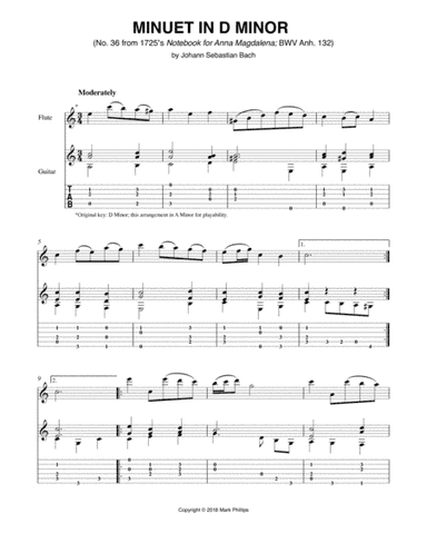 Minuet in D Minor (BWV Anh. 132) (arr. Mark Phillips)