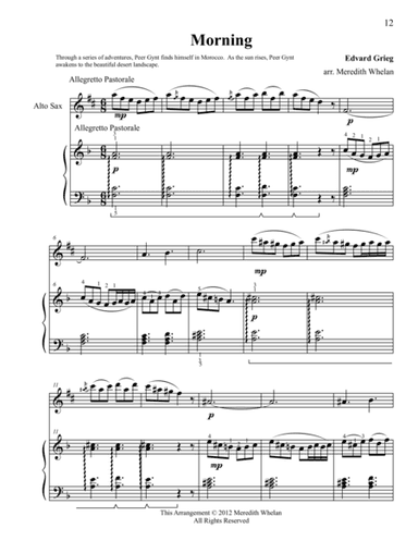 Classical Duets for Alto Saxophone & Piano:  6 Selections from Peer Gynt (arr. Meredith Whelan)
