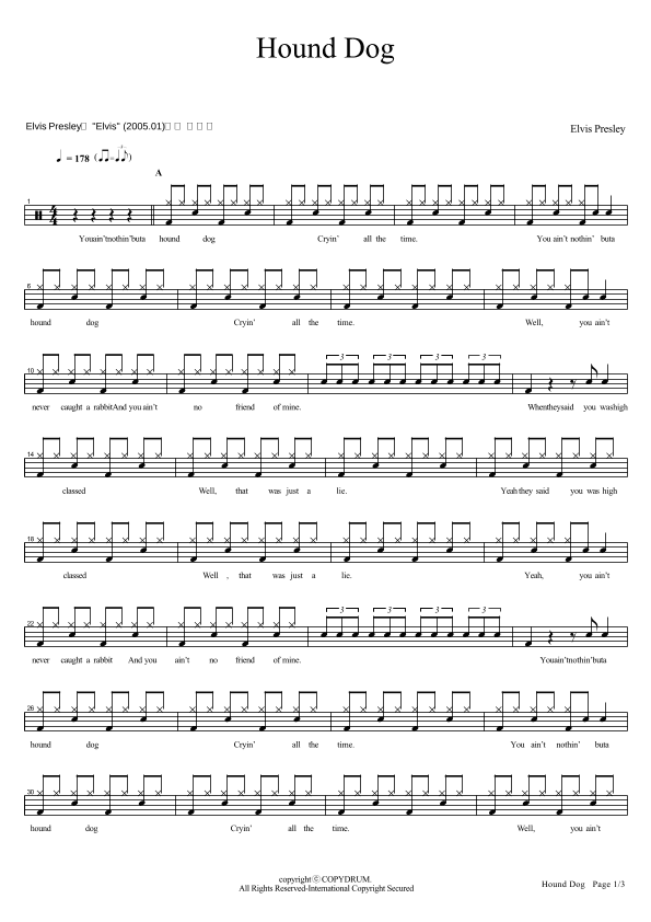 Hound Dog (arr. COPYDRUM)