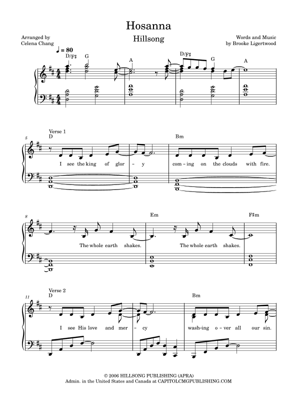 Hosanna (arr. Celena Chang)