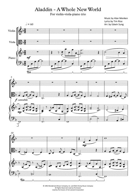 A Whole New World (from 'Aladdin') (arr. Edwin Sung)